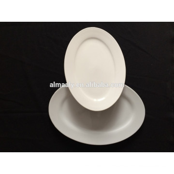 white restaurant porcelain oval fish plate in different sizes